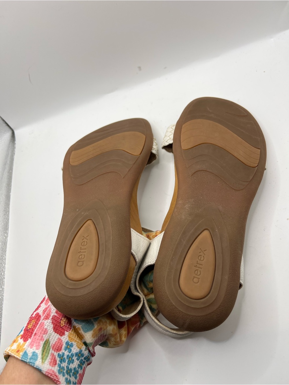 Aetrex White Braided Strap Sandals - Picture 7 of 11